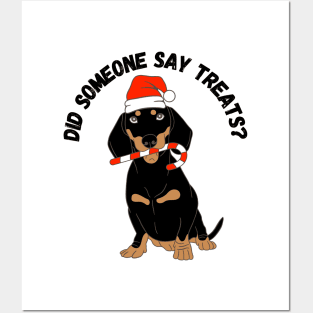 Did someone say treats? Christmas, dog, humor Posters and Art